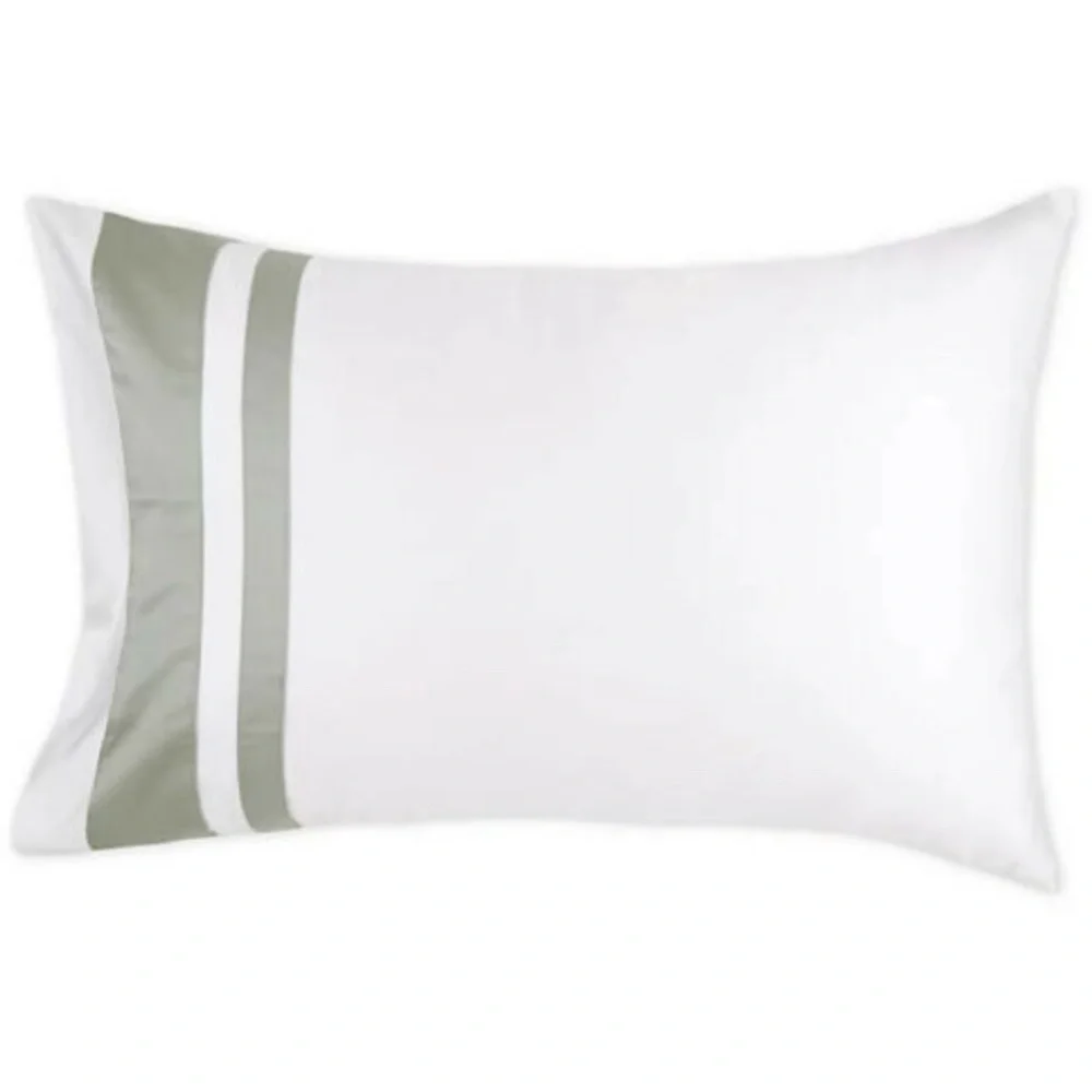 NIB [ 1 King ] Pillowcase for Frette At Home Brenta in Ivory‎ / Sage Green